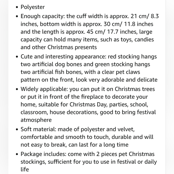 🆕️ 2 Pieces Christmas Pet Stockings Cat Dog Paw Pattern Buffalo plaid - Rd/Grn - Picture 8 of 9